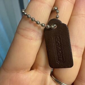 Coach Dark Brown Leather Hang Tag